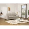 Image de Canapé 3 places convertible express en tissu beige - couchage 140 cm - Matelas 22 cm avec mémoire de forme VIZIR