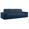 Image de Canapé 4 places convertible en velours côtelé bleu AMELIA