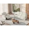 Image de Canapé 3 places et un fauteuil relax EVASION en cuir - Blanc ivoire