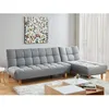 Image de Canapé modulable convertible en tissu gris ESTEBAN
