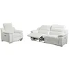 Image de Canapé 3 places et fauteuil relax électrique en cuir blanc ARENA III