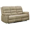 Image de Canapé 3 places relax électrique en tissu taupe avec tablette NEVERS