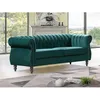 Image de Canapé chesterfield 3 places en velours vert émeraude TRUMBO