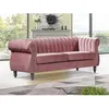 Image de Canapé chesterfield 3 places en velours vieux rose TRUMBO