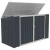 Image de Abri pour poubelle triple en acier galvanisé gris anthracite - L237 x P101 x H131 cm - ILARIO