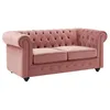 Image de Canapé 2 places en velours rose pastel CHESTERFIELD