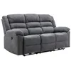 Image de Canapé 3 places relax électrique en tissu gris BUROLO