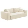 Image de Canapé 4 places convertible express en velours côtelé beige - Couchage 160 cm - Matelas 13 cm avec mémoire de forme - AMELIA