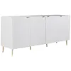 Image de Buffet avec 4 portes en MDF et acier - Blanc et doré - YESINIA