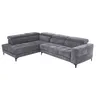 Image de Canapé dangle gauche relax avec assise coulissante électrique en tissu anthracite MONISO