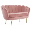 Image de Canapé 2 places coquillage en velours rose DANDELION
