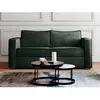 Image de Canapé 3 places convertible express en velours côtelé vert sapin - Couchage à lattes larges 140 cm - Matelas 22 cm avec mémoire de