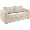 Image de Canapé 3 places convertible express en velours côtelé beige - Couchage 140 cm - Matelas 18 cm LORETO