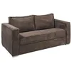 Image de Canapé 3 places convertible express en velours côtelé marron - Couchage 140 cm - Matelas 18 cm LORETO