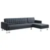 Image de Canapé dangle convertible et réversible en tissu noir WILLIS II
