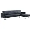Image de Canapé dangle convertible et réversible en simili noir WILLIS II
