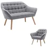 Image de Canapé 2 places et fauteuil en tissu gris CASERTA