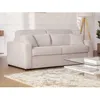 Image de Canapé 3 places convertible express en velours côtelé beige - Couchage 140 cm - Matelas 16 cm - MONDOVI