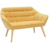 Image de Canapé 2 places en tissu jaune moutarde CASERTA