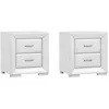 Image de Lot de 2 tables de chevet - 2 tiroirs - Simili blanc - CAPITOLE