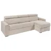 Image de Canapé dangle réversible convertible express en velours côtelé beige - Couchage 140 cm - Matelas 18 cm - VIZIR