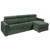 Image de Canapé dangle réversible convertible express en velours côtelé vert - Couchage 140 cm - Matelas 22 cm mémoire de forme - VIZIR