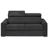 Image de Canapé 4 places convertible express en velours côtelé gris - Couchage 160 cm - Matelas 14 cm - VIZIR