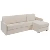 Image de Canapé dangle convertible express et réversible en tissu texturé beige - Couchage 160 cm - Matelas 22 cm avec mémoire de forme -