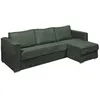 Image de Canapé dangle convertible express et réversible en velours côtelé vert sapin - Couchage 140 cm - Matelas 18 cm LORETO