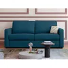 Image de Canapé 3 places convertible express en tissu bleu - Couchage 140 cm - Matelas 14 cm DONETO