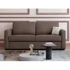 Image de Canapé 3 places convertible express en tissu marron Couchage 140 cm - Matelas 14 cm DONETO