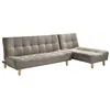 Image de Canapé modulable convertible en tissu taupe ESTEBAN
