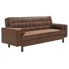 Image de Canapé convertible clic-clac en microfibre marron vintage ELEANOR II