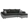 Image de Canapé dangle convertible et réversible en tissu noir et gris LIERNO