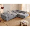 Image de Canapé dangle droit convertible en tissu texturé gris NURAZIO