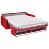 Image de Canapé 4 places convertible express en simili rouge avec assise mémoire de forme - Couchage à lattes larges 160 cm - Matelas 14 cm