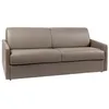 Image de Canapé 4 places convertible express en simili taupe avec assise mémoire de forme - Couchage à lattes larges 160 cm - Matelas 14 cm