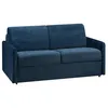 Image de Canapé 2 places convertible express en velours bleu nuit avec assise mémoire de forme - Couchage 120 cm - Matelas 14 cm CALIFE
