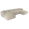Image de Grand canapé dangle panoramique en tissu chiné beige POGNI de Maison Céphy