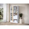 Image de Bibliothèque avec 1 porte et 7 étagères - Naturel et Blanc - CALENIA