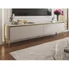 Image de Meuble TV avec 2 portes - Beige et doré - VUKIA