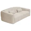 Image de Canapé 4 places convertible express en tissu bouclette beige - Couchage 160 cm - Matelas 13 cm RETUNA II