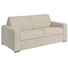 Image de Canapé 3 places convertible express bouclette beige - Couchage 140 cm - Matelas 22 cm avec mémoire de forme - CALITO