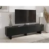Image de Meuble TV avec 2 portes en MDF - 180 cm - Noir - LUDIMA