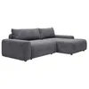 Image de Canapé dangle droit convertible en tissu texturé gris DAVISO