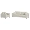 Image de Canapé 3 places et fauteuil en tissu texturé beige JAMOLO