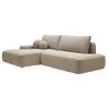 Image de Canapé dangle gauche ouvert convertible en tissu chiné taupe DAVISO