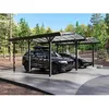 Image de Carport pergola double autoportant en aluminium - 2 voitures - 30 m² - Gris anthracite - BARESA