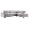 Image de Canapé dangle droit relax électrique en tissu chiné gris clair CADILO