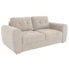 Image de Canapé 3 places convertible express en tissu beige - Couchage 140 cm - Matelas 14 cm - BOLIPO